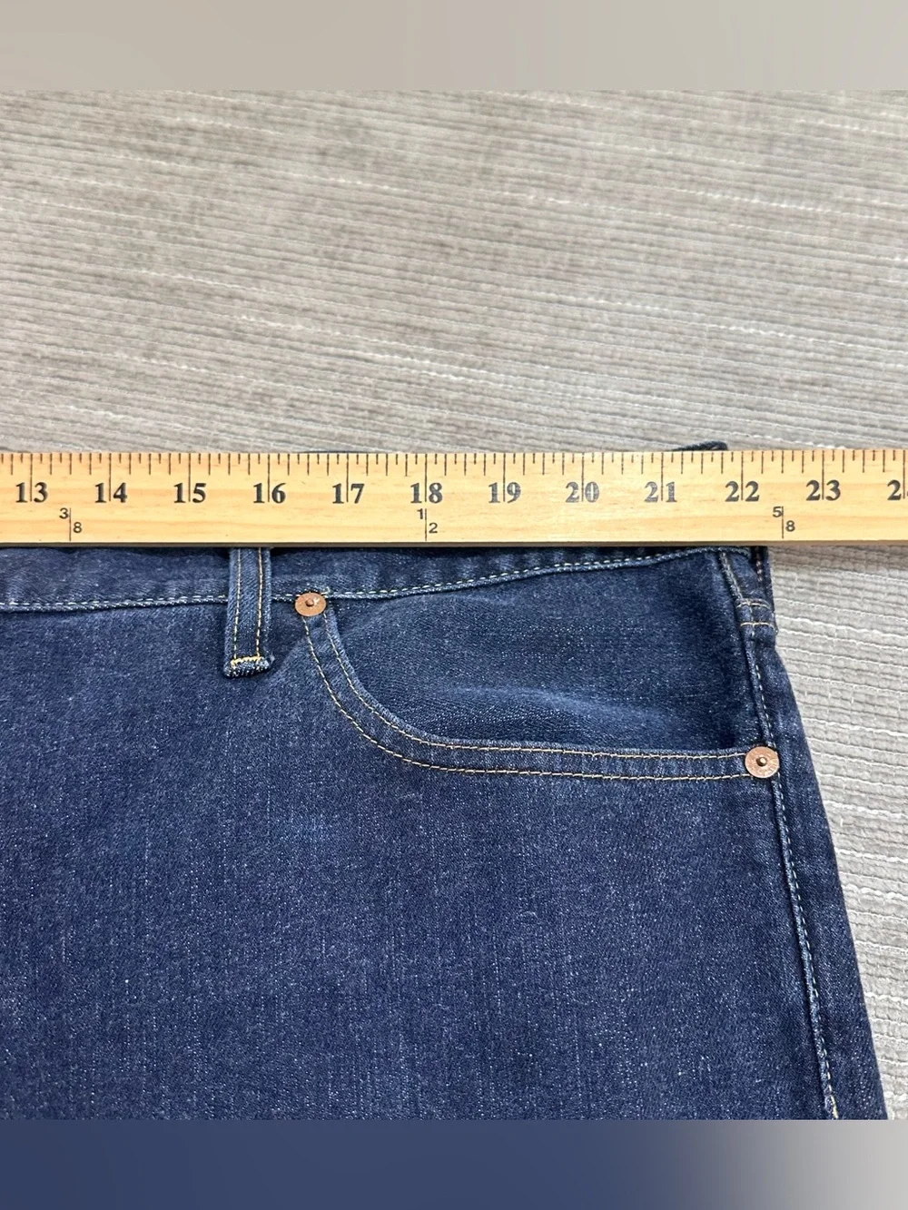 Polo Ralph Lauren Men's Dark Indigo Blue Denim Jeans Authentic Size 44x32